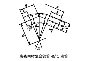 陶瓷复合钢管45度弯头图纸