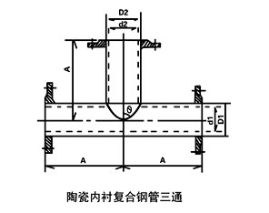 陶瓷复合钢管三通图纸